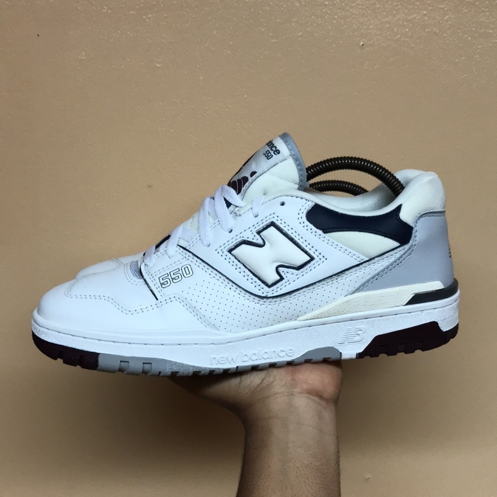 New Balance 550 White Natural Indigo Burgundy - Picture 3 of 17